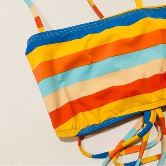 The Bikini Lab Rainbow Stripe Bikini Top - Picture 3 of 6